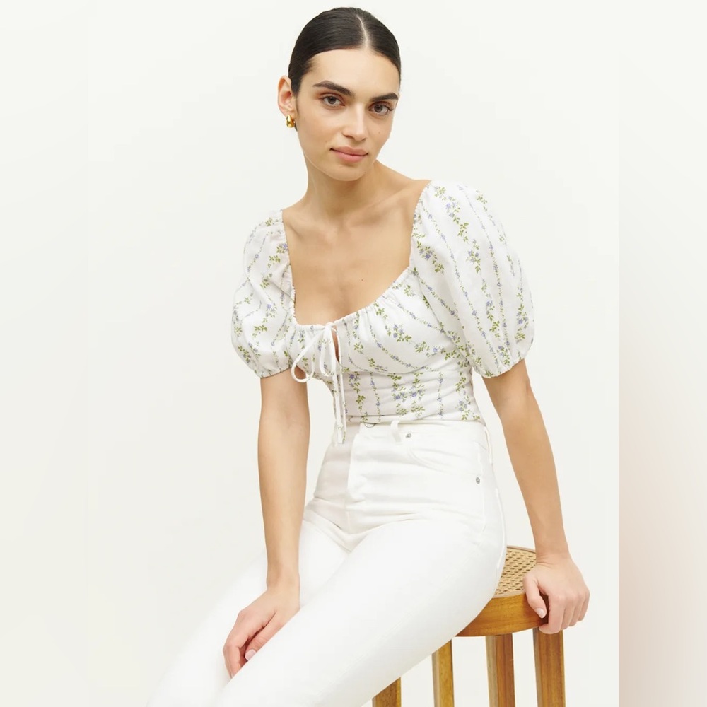 Reformation Rory Linen Top Chalet - Size 10